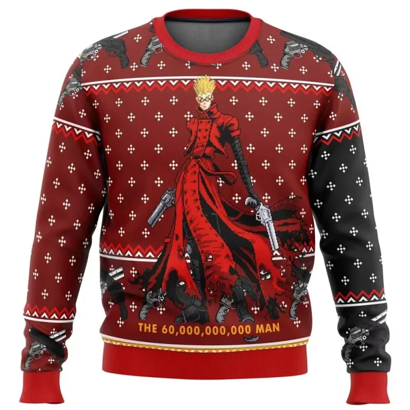 Natal papai noel dos desenhos animados anime graffiti retro inverno feio camisola 3dprint harajuku pulôver casual engraçado mang — image 3