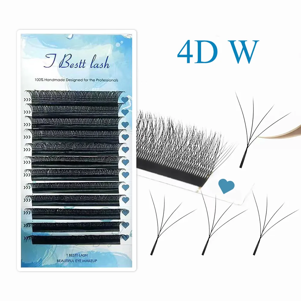 Tbestt 5D-W Shaped Eyelash Extension Premade Volume Fans Clover W Style Lashes False Mink Soft Easy Faning Eyelash