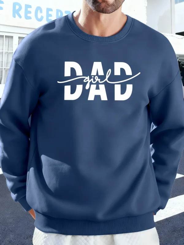 Sudadera con estampado creativo de letras de papá y niña, sudaderas cálidas de otoño para hombre, sudaderas con capucha de lana de gran tamaño, ropa de calle informal suave para hombre — image 10