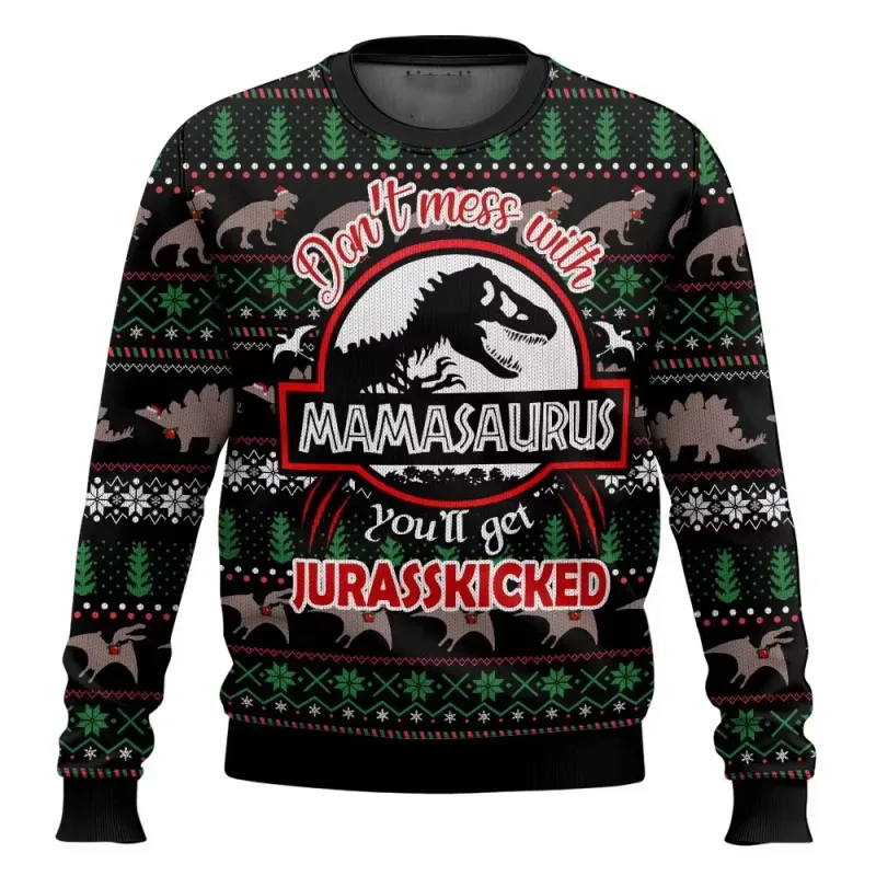 Jurassic Park Dinossauros Feliz Natal Roupas Presentes Suéteres de Papai Noel moletons masculinos e femininos 3D Festa de outono — image 6