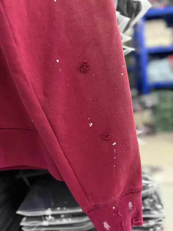 High Street Washed Retro Distressed Ink Splatter Zipper Hooded Hoodie for Men and Women Cardigan Terry Baggy Sweatshirts — image 15