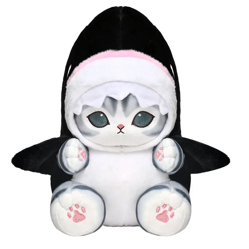 27cm Mofusand Shark Cat Plush Toys Cute Cartoon Stuffed Animals Doll Soft Kawaii Anime Cat Hugging Plush Pillow — image 8