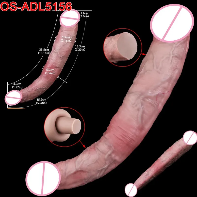 47cm Realistic Long Dildos Double Head Anal Vaginal Stimulator Sex Toy With Sucker For Lesbian Couples Gay Men Adult Tools