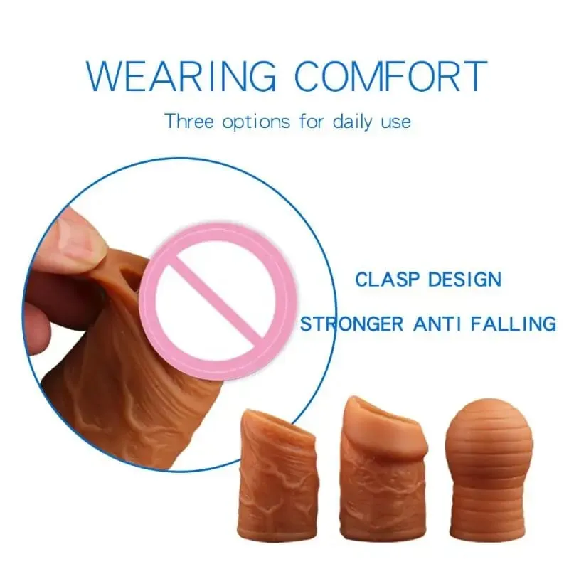 1/3Pcs Silicone Cock Ring Sex Toys For Men Penis Enlargement Glans Foreskin Rings Male Chastity Cage Penis Massage Lock Delay