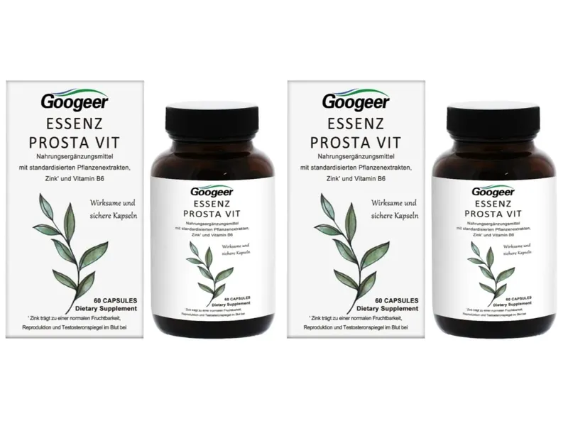 Googeer Prosta Vit Essenz Capsules with Saw Palmetto Zinc Vitamin B6 Supports Prostate Urinary Health Daily Comfort 60 Count — image 8