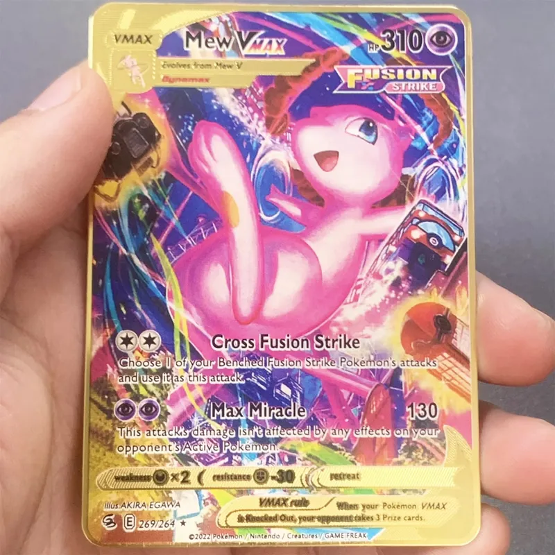 Kartu Pokemon Logam Inggris DIY Arceus Mewtwo Charizard Pikachu Besi Mengkilap Pokémon GX Vmax EX Hadiah Mainan Kartu Koleksi Anak-anak Permainan — image 27