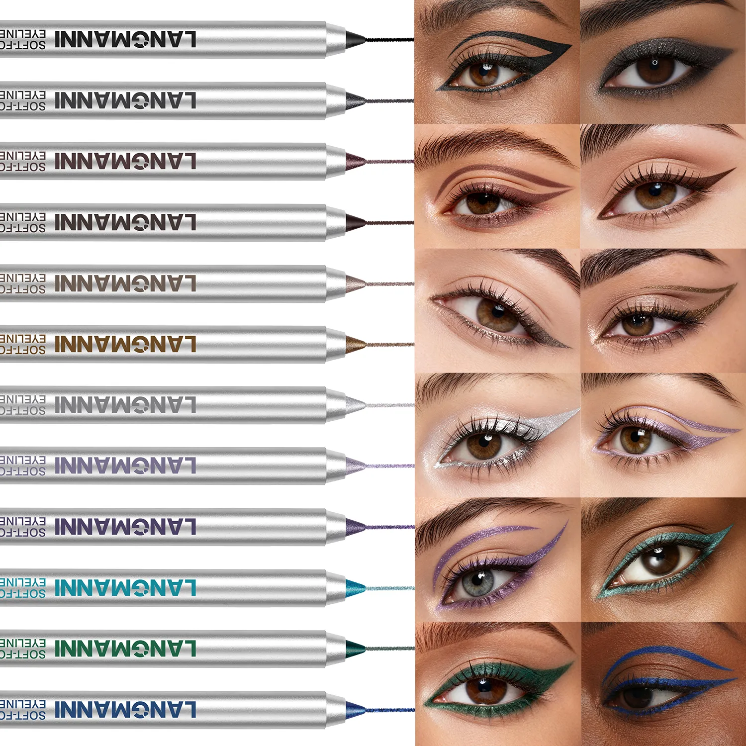 Vandtæt og svedtæt perleskimende skinnende Eyeliner Gel Blyant Langtidsholdbar Glat Let at farver Kvinder Øjenmakeup — image 3