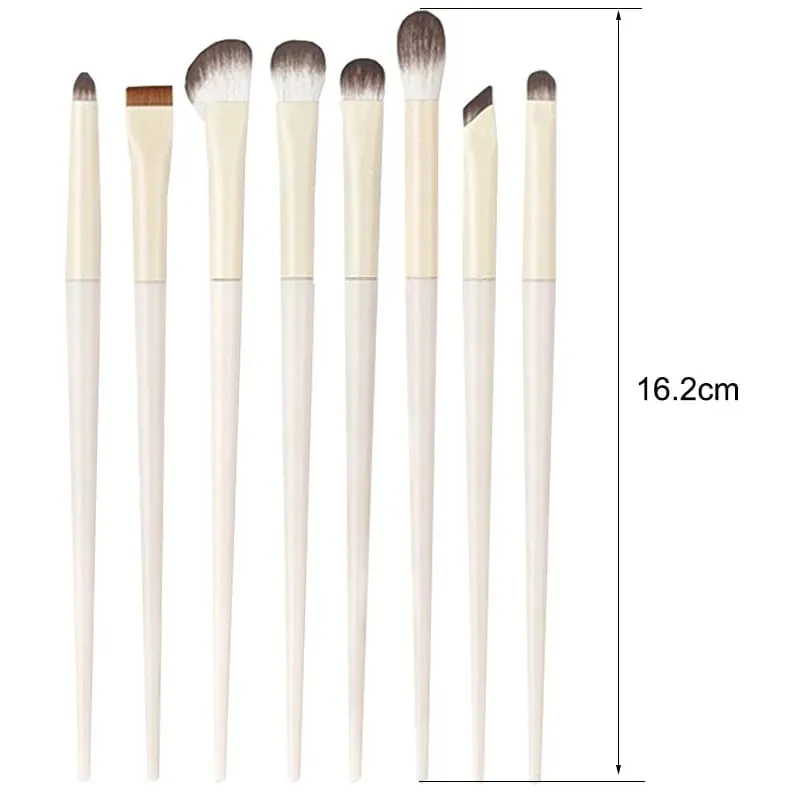 5/6/8/10 st Naturliga ögonmakeupborstar Set Detail Eyeshadow Borste Makeup Borste Vit Ultra Mjuk ögonskugga Eyeliner Makeup Tool — image 2
