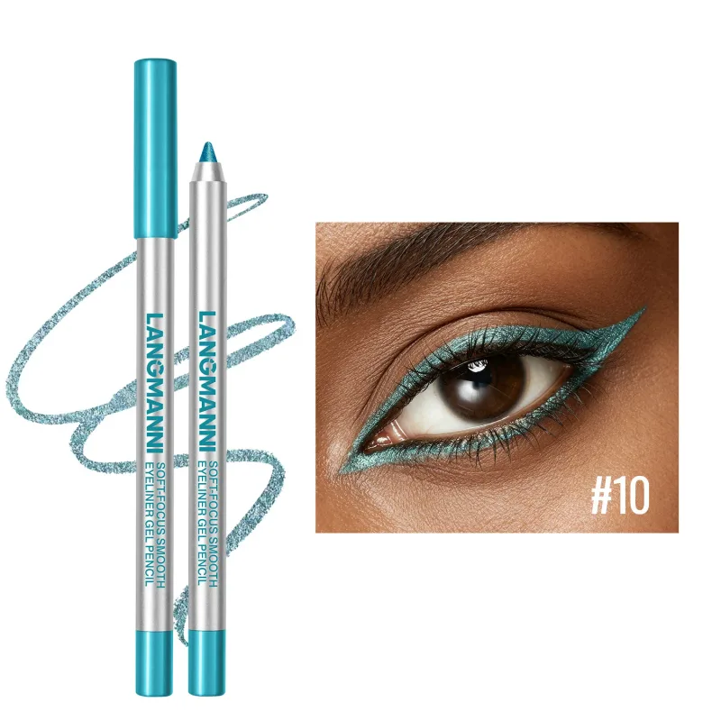 Vandtæt og svedtæt perleskimende skinnende Eyeliner Gel Blyant Langtidsholdbar Glat Let at farver Kvinder Øjenmakeup — image 17