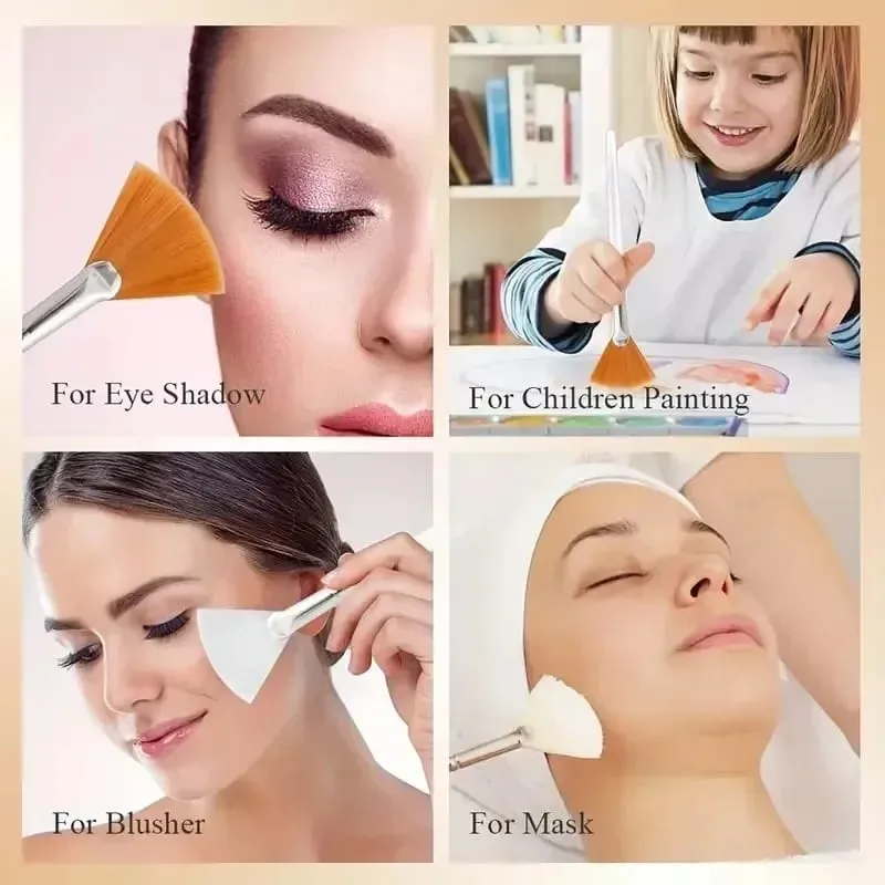 3/6/12pcs Practical Facial Brushes Fan Shape Brush Flat Head Face Mask Applicator Soft Portable Mask Brushes Cosmetic Tools — image 6