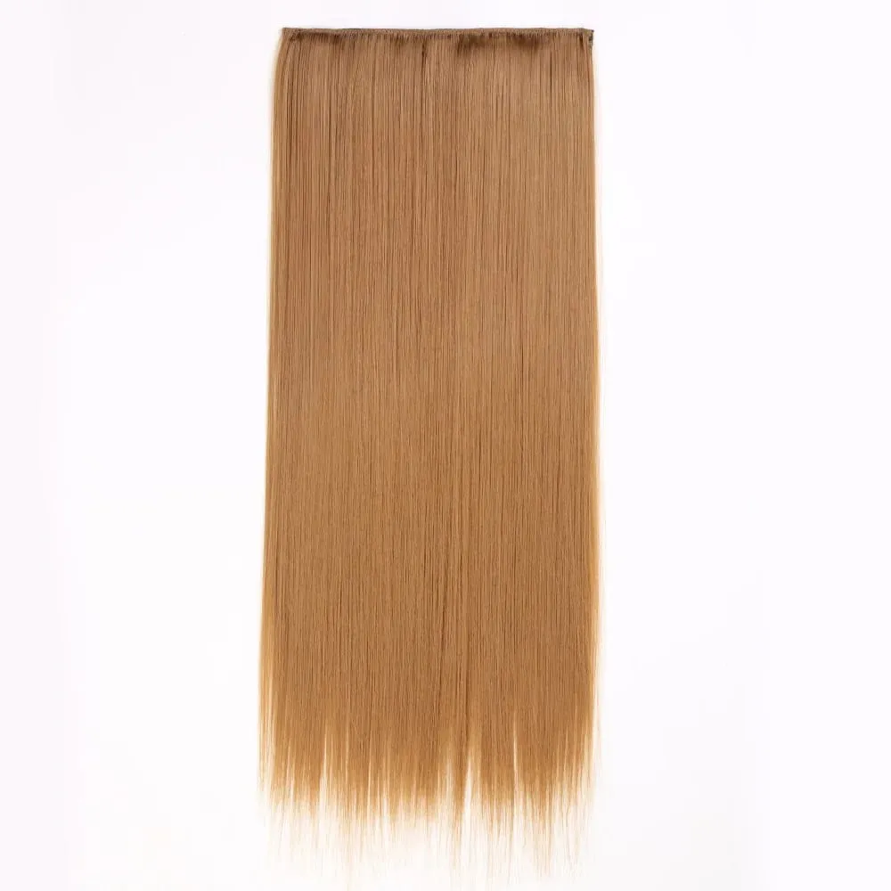 Synthetic Natural Synthetic Hair Extensions 5 Clip In Artificial Fake Ombre Blonde Brown Black Pink Straight False Hair Piece