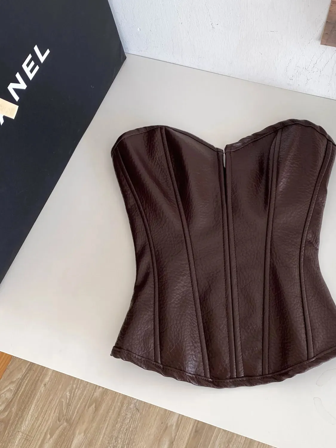 Sexy Pu Slim Tube Top Chic Strapless Crop Top Korean Fashion Corset Bustier Camis Women Tank Top — image 2