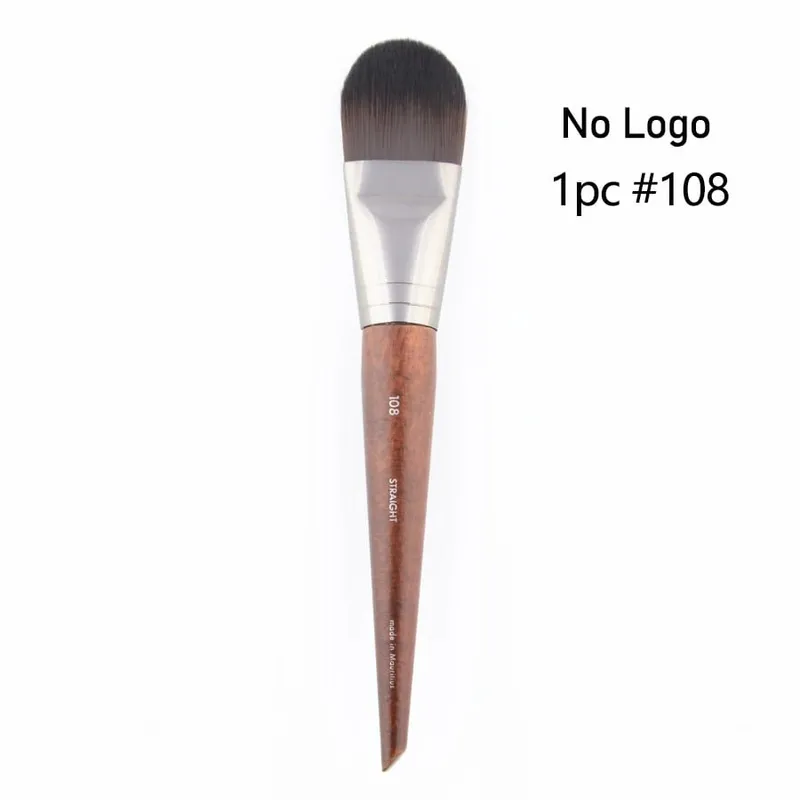 1 keping #108 Berus solek Asas Krim BB Cecair Rata Kayu asli lurus Topeng Muka Profesional Berus solek Sintetik