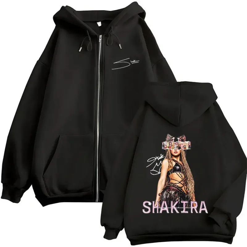 Shakira LMYNL Las Mujeres Ya No Lloran Tour Merch Zipper Hoodies Men's Women Casual Long Sleeve Zip Up Sweatshirts Jackets Coat — image 1