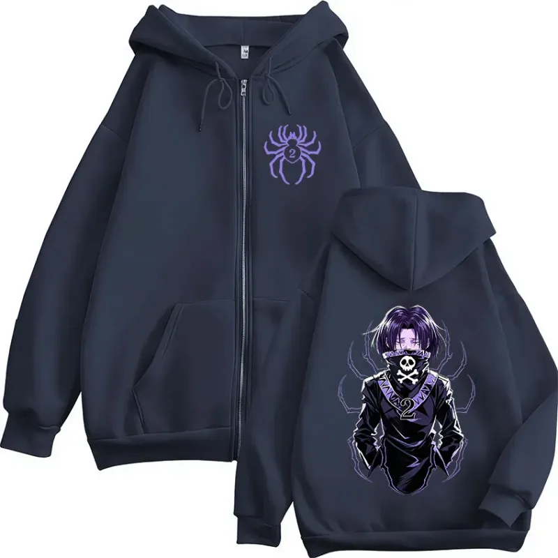 Anime Hunter X Hunter Feitan Portor Zipper Hoodies Men Women Clothing Oversized Fleece Zip Up Hooded Sweatshirts Coat Streetwear — image 4