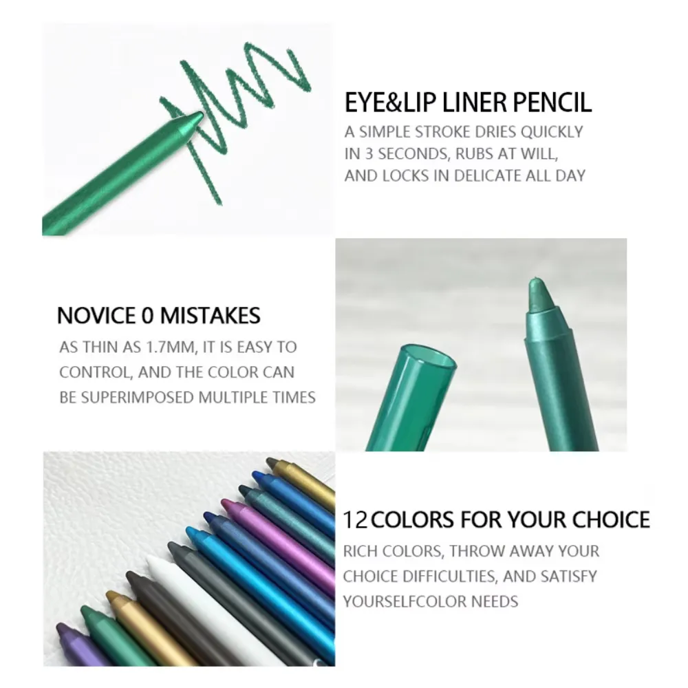 Delineador labial colorido, 12 cores, à prova d'água, creme, caneta delineadora de olhos de uso duplo, maquiagem para olhos e lábios, halloween, cosplay, festa — image 4