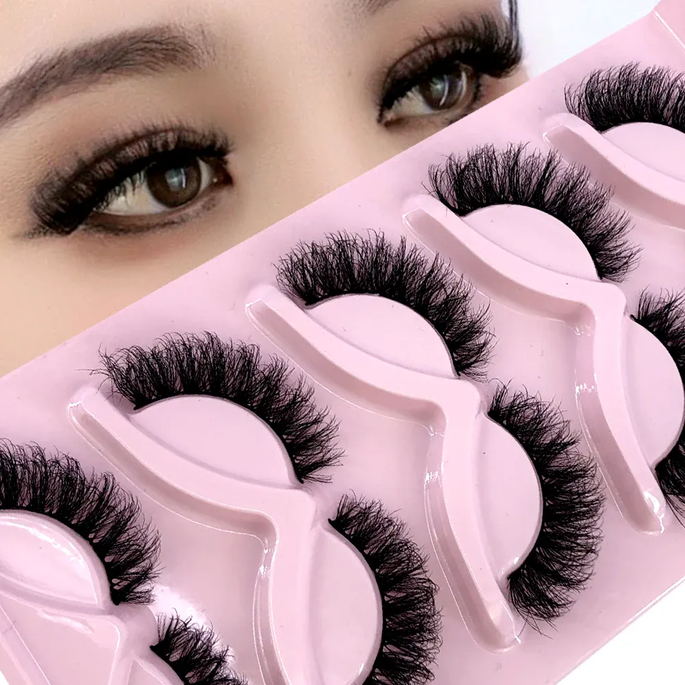New Cat Eye Lashes 5/7/10 pairs 3D Faux Mink Eyelashes Winged Fluffy Fake Lashes Soft Natural long Full Strip Lash Make — image 2