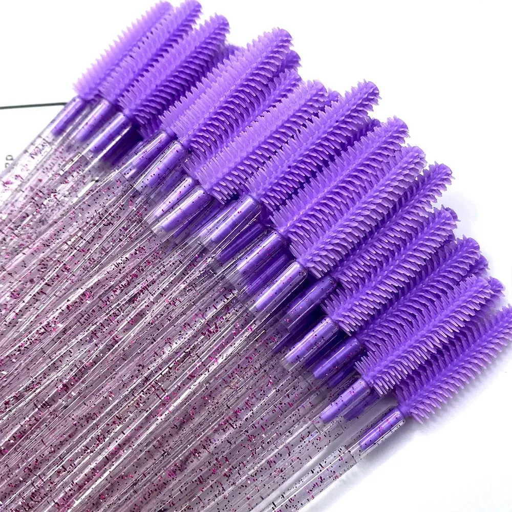 50/100 Pcs Silicone Crystal Mascara Wands Disposable Diamond Eyelash Brushes Comb Beauty Makeup Brush Tools for Women — image 5