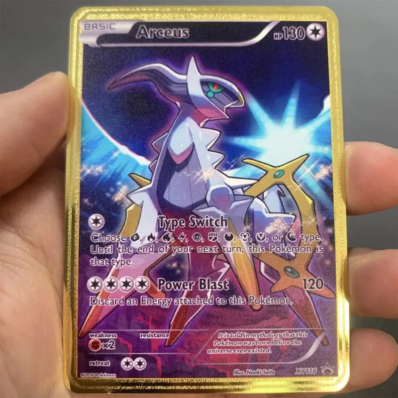 Kartu Pokemon Logam Inggris DIY Arceus Mewtwo Charizard Pikachu Besi Mengkilap Pokémon GX Vmax EX Hadiah Mainan Kartu Koleksi Anak-anak Permainan — image 30