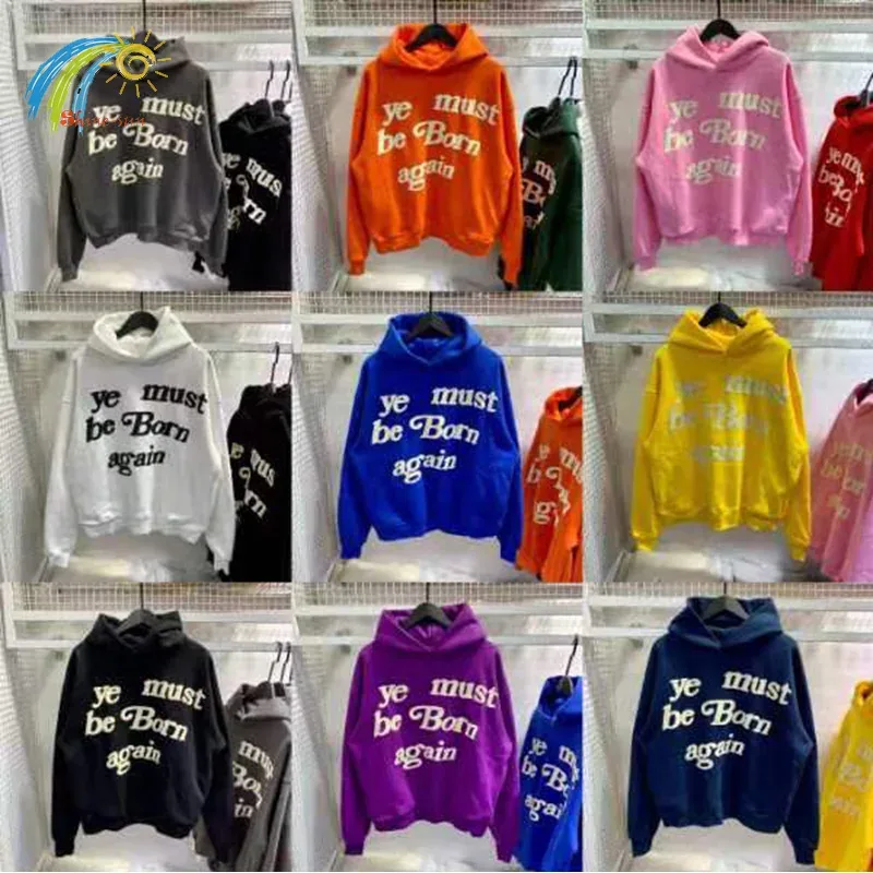 23FW Classic Foam Logo Ye Must Be Born Again Felpa con cappuccio Uomo Donna Migliore qualità Oversize Kanye West CPFM.XYZ Felpe Multicolor — image 2