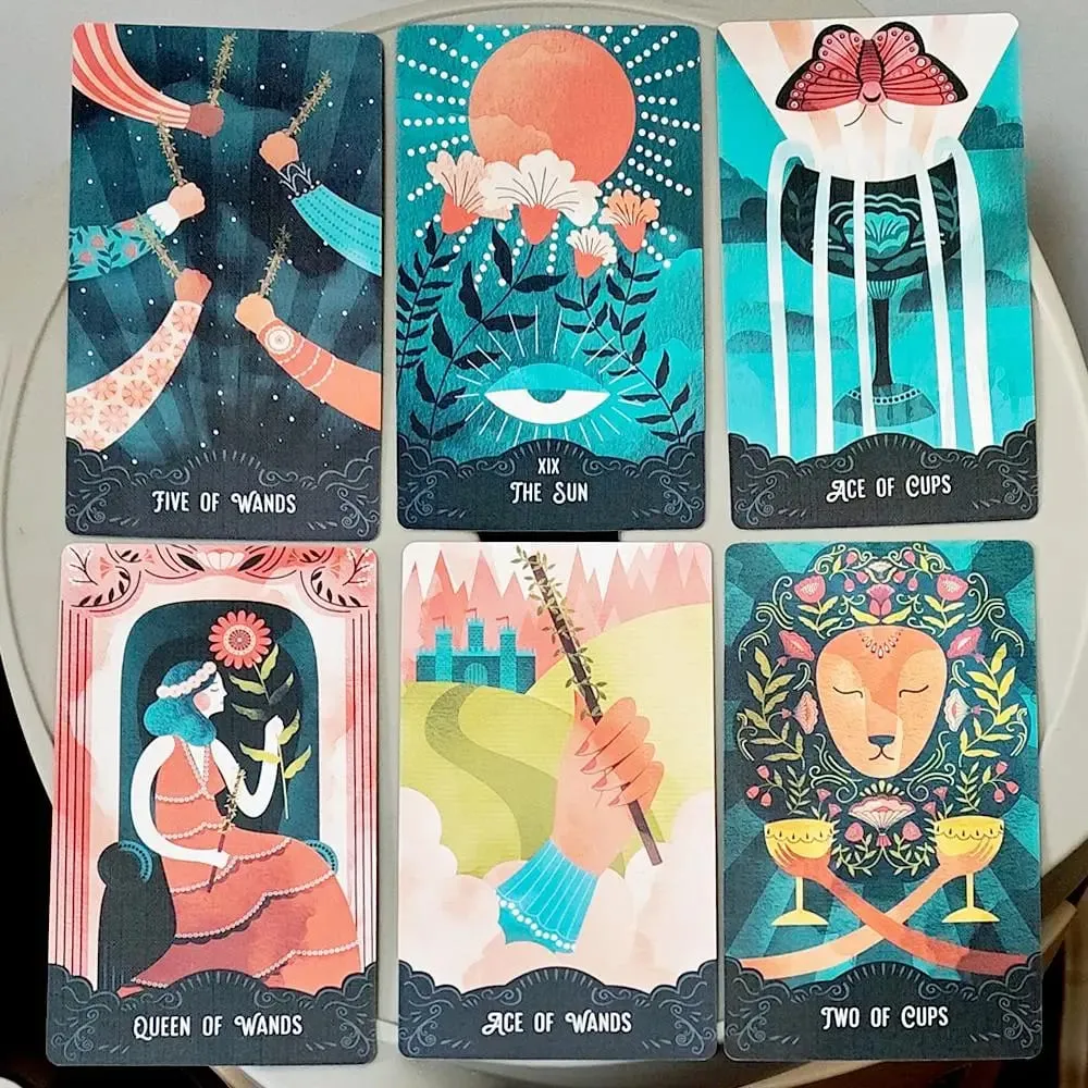 Star Maiden Tarot Deck 78 Card Deck Aesthetic Celestial Divine Tarot σε άκαμπτο κουτί δύο τεμαχίων διπλό ανάγλυφο 12*7cm — image 6