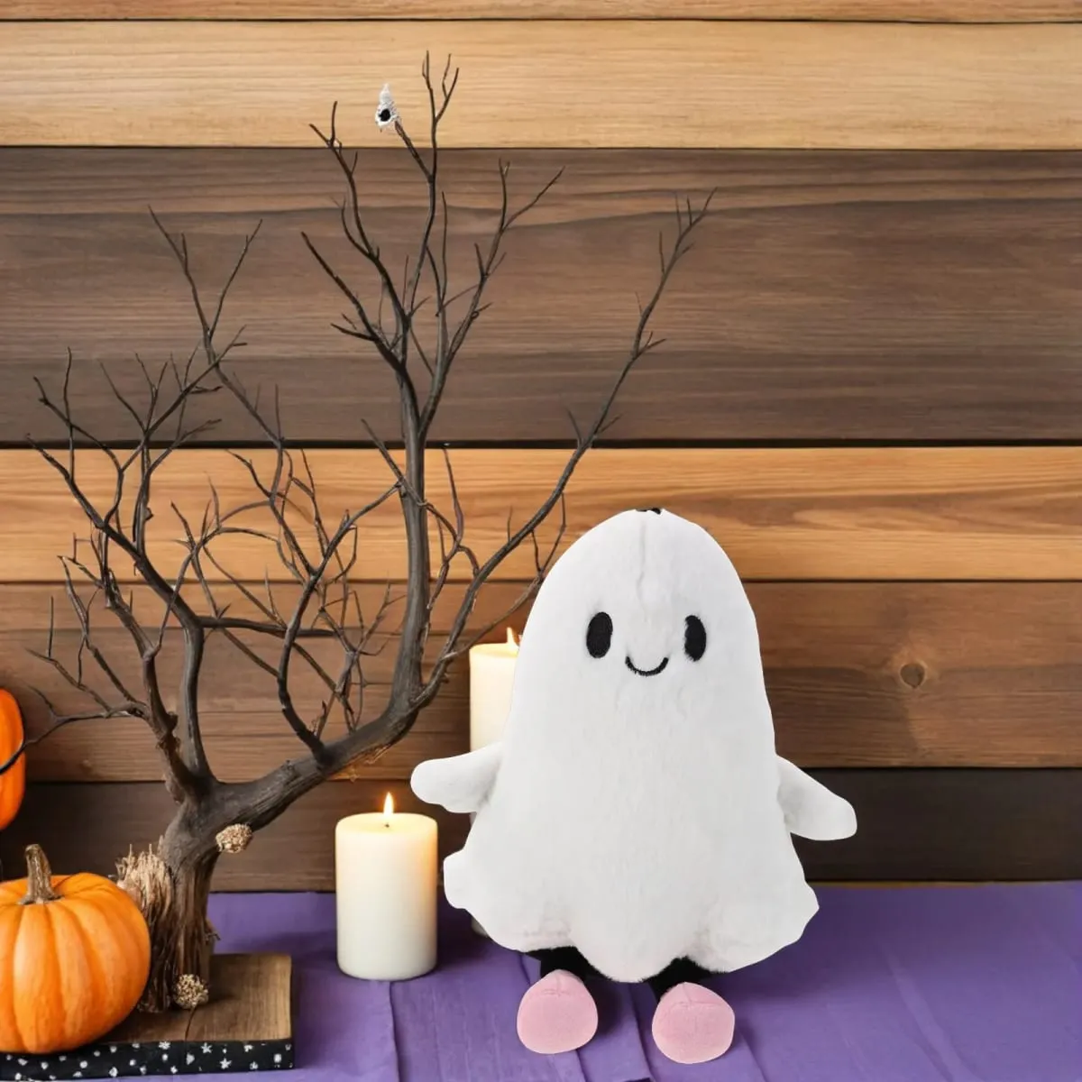 White Halloween Ghost Pillow Soft Stuffed Decorative Cushion for Indoor Sofa Bed Halloween Party Favor Goodie Bag Fillers