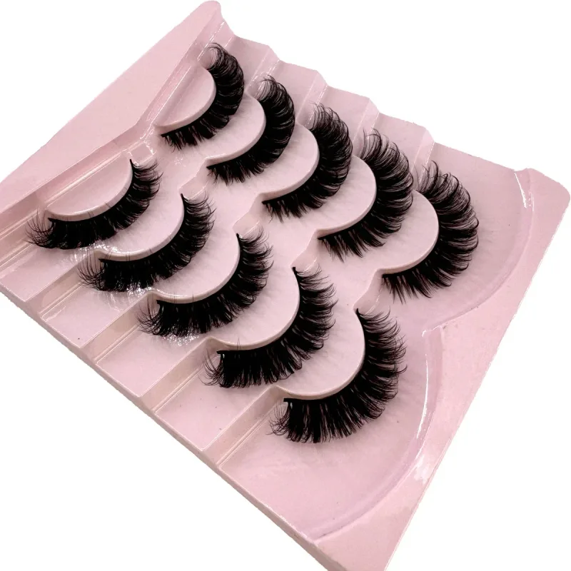 New Cat Eye Lashes 5/7/10 pairs 3D Faux Mink Eyelashes Winged Fluffy Fake Lashes Soft Natural long Full Strip Lash Make — image 27