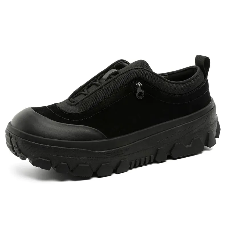 Men Retro Outdoor Hiking Chunky Sole Sneakers Height Increasing Shoes Sports Lace Up Casual Warm for Mem's Fall Shoes