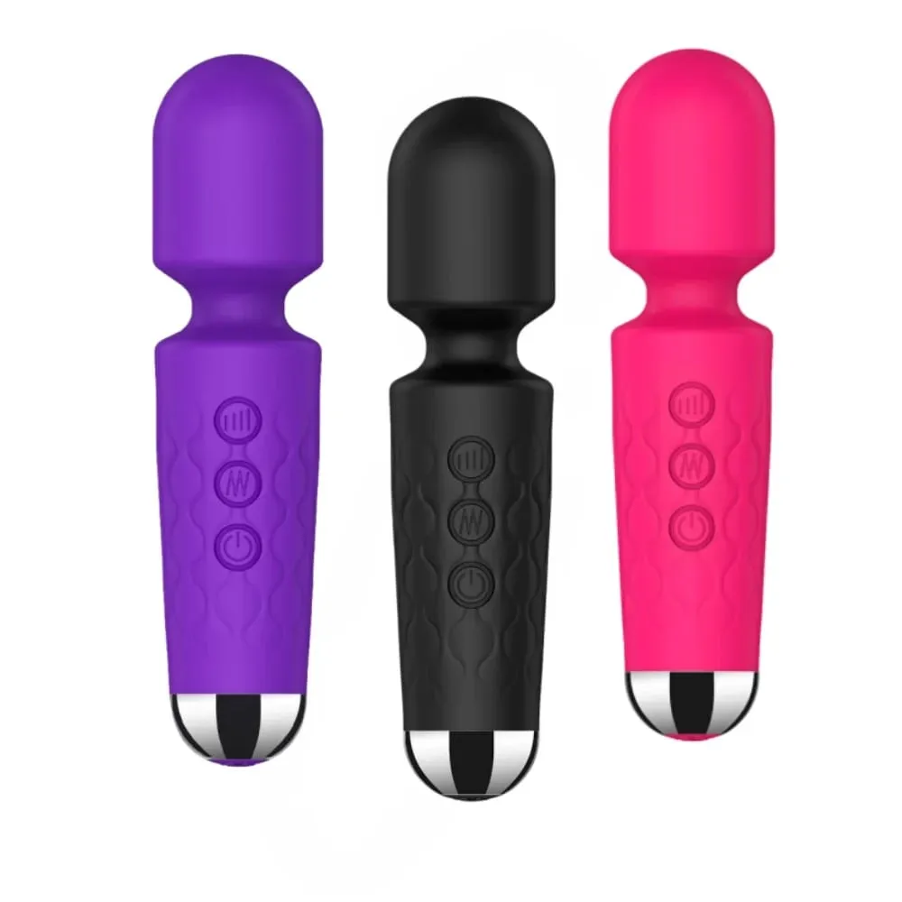 20 Kelajuan Kuat Tongkat Sihir Perangsang Kelentit G-Spot Massager Mainan Seks Mudah Alih Boleh Dicas semula untuk Wanita — image 1