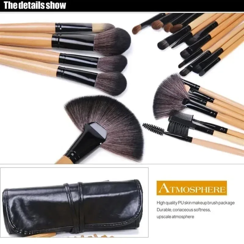 24 pçs conjuntos de pincéis de maquiagem pincéis cosméticos profissionais sobrancelha pó fundação sombras pinceaux compõem ferramentas