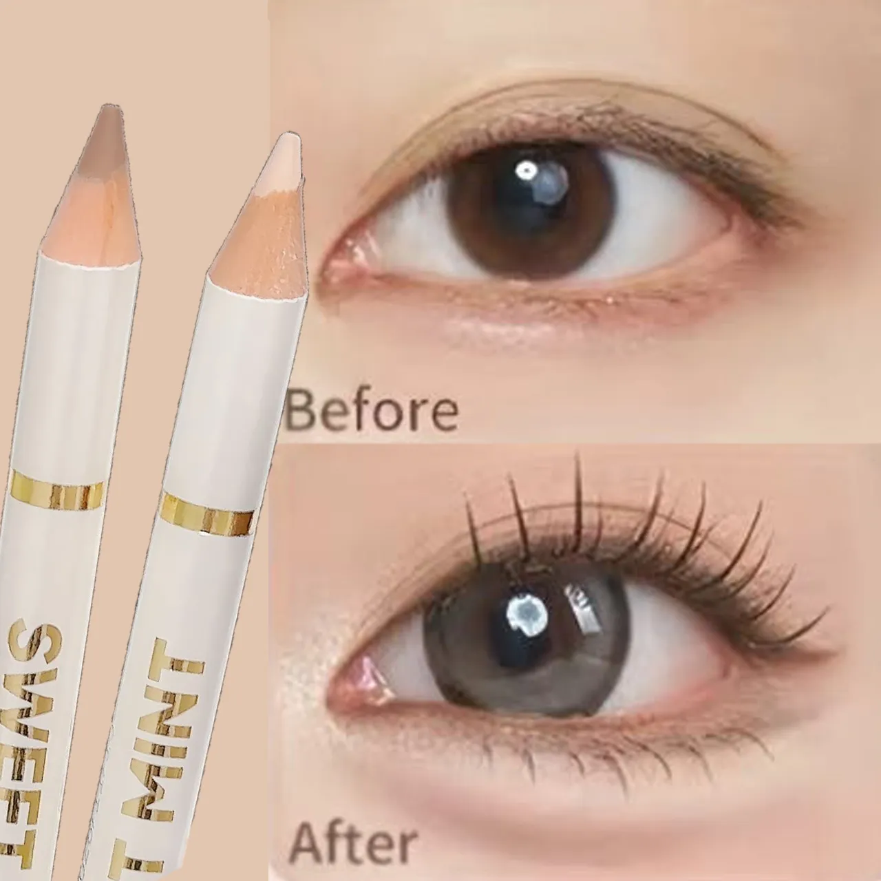 Dual End Aegyo-Sal Makeup Pen Nude Apricot Brown Under Eye Highlight & Shadow Pencil Natural Contour Brightening Eye Liner — image 5