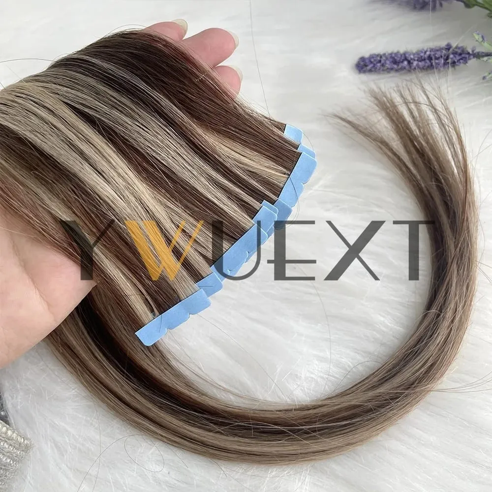 Mini Tape in Human Hair Extensions 12"-20" Straight Natural Black 1B# Machine Made Remy Hair 10pcs/pack Invisible Tape Hair for Women Black Friday — image 16