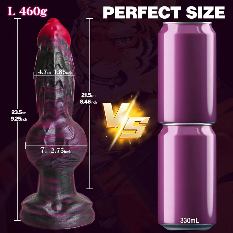 9 "Wolf Penis Anale Plug Seksspeeltje Vrouwen Beginner Hond Knoop Dildo Realistisch Siliconen Dier Met Sterke Zuignap Fantasie monster