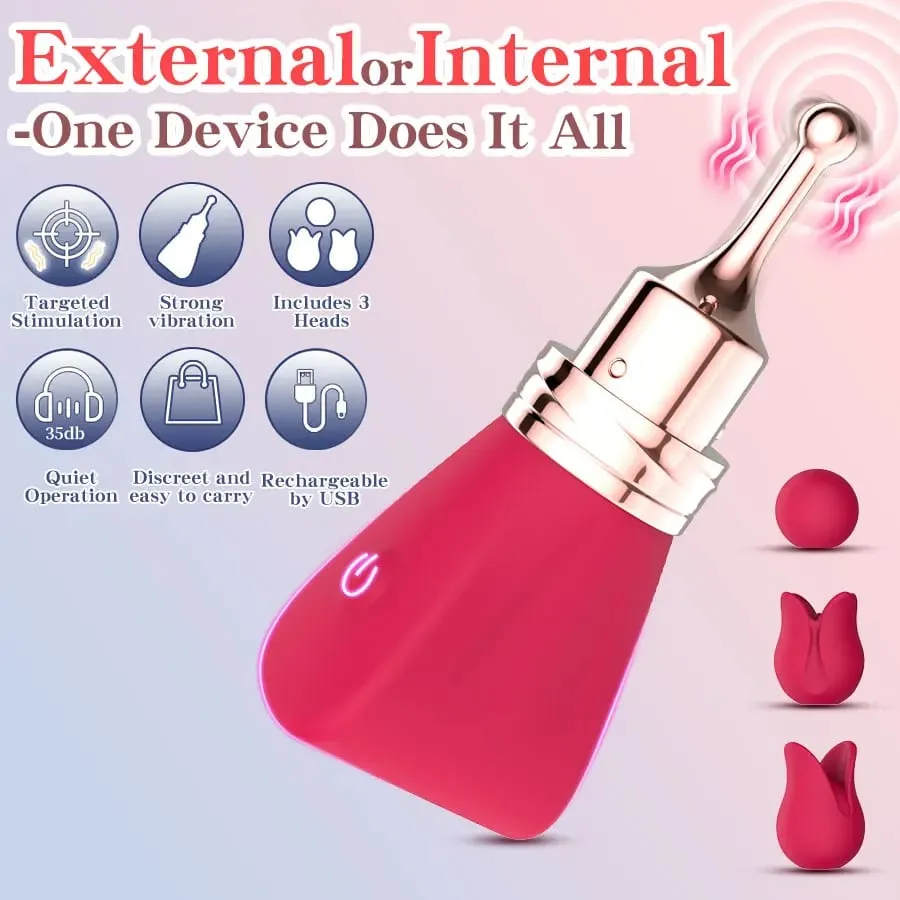 Kvinnors leksaksmassager för vuxna Klitoral G-Spot Nipple Stimulator Högfrekvent Mini Bullet Vibrator 3 silikonmassagehuvuden — image 6