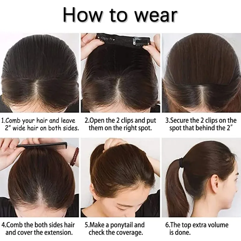 Extension de cheveux synthétiques lisses invisibles à Clip, 20/30cm, une pièce, couverture supérieure et latérale, postiche moelleuse pour femmes — image 5