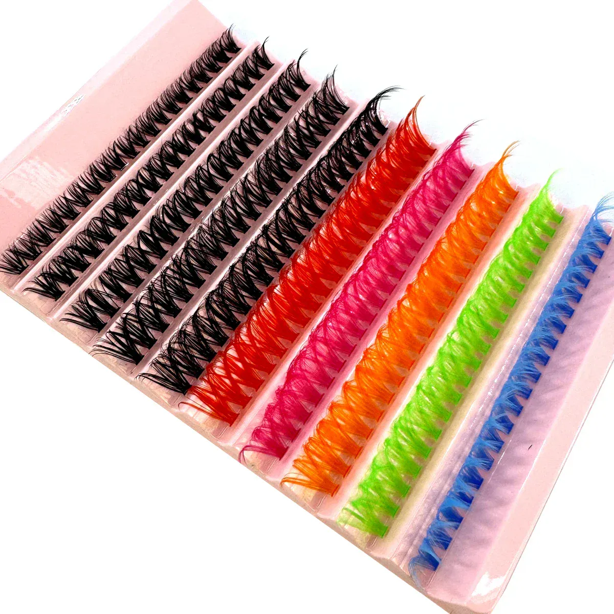 120 clusters of 6-color + black eyelash clusters colored eyelash clusters individual eyelashes D-roll colored false eye