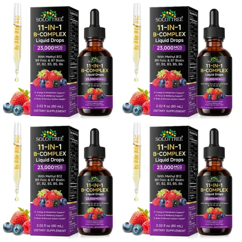 11 in 1 Vitamin B Complex Drops 23000mcg Vitamin B Oral Liquid Supplement for Energy Daily Wellness Support 30 ML