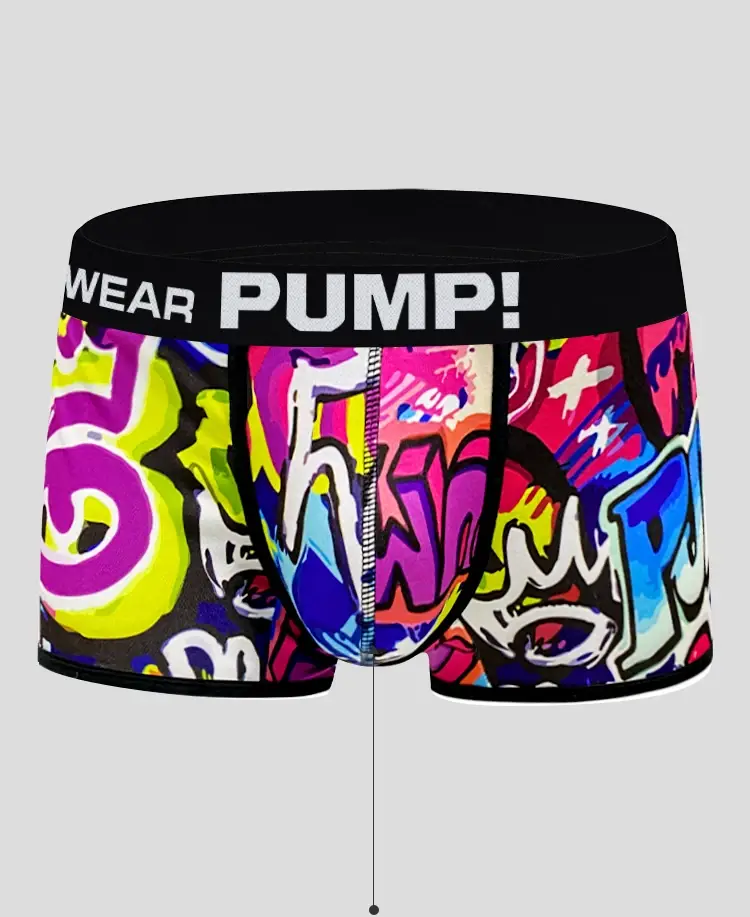 1 Chiếc Nam Cotton Nylon Pha Quần Sịp Boxer Toàn Graffiti In Rộng Dây Thắt Lưng Co Giãn Không Bó Sát Thời Trang thể Thao Quần Lót — image 13