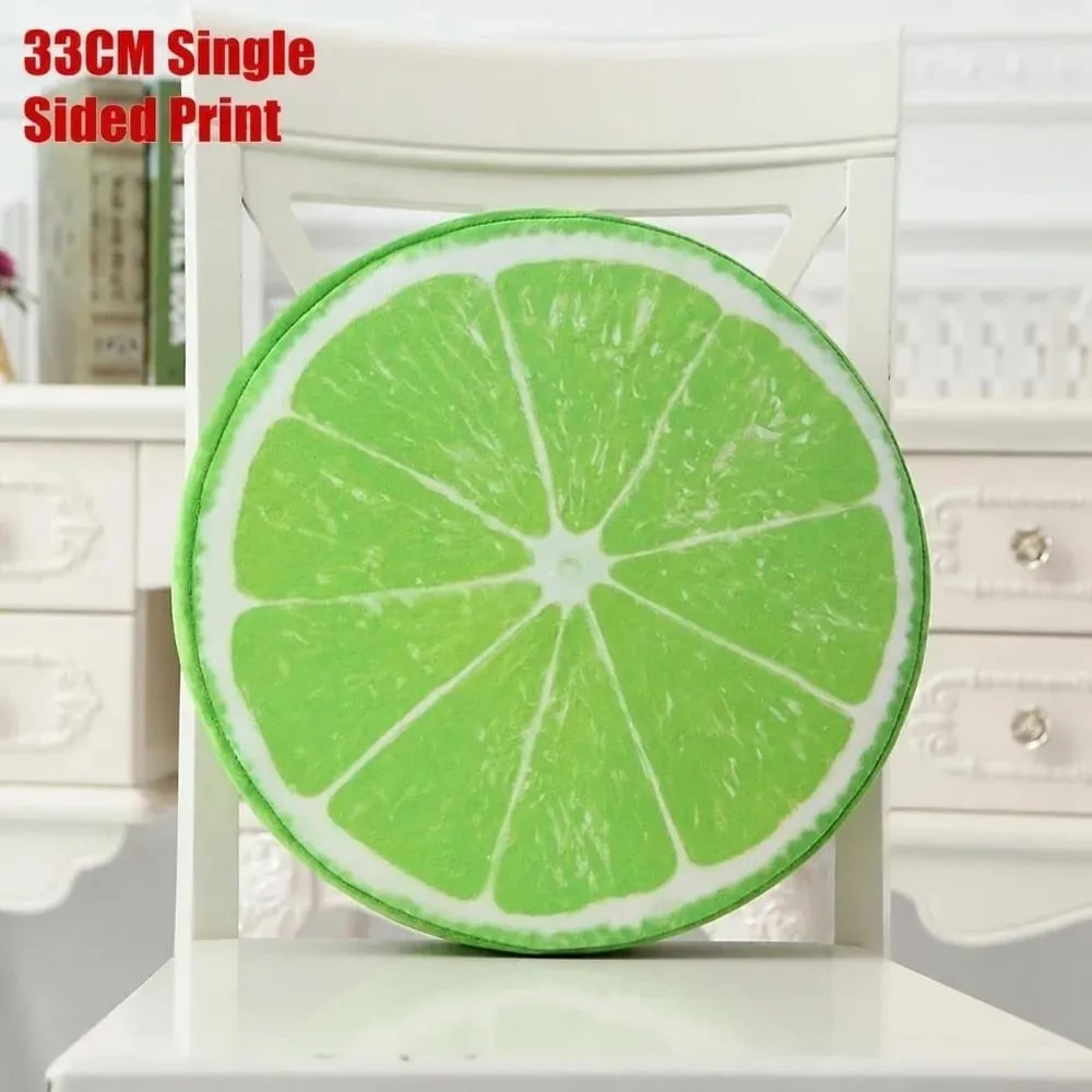 Creative Round Fruit Pillow Fruit Slice Print Simulation Throw Pillow Stuffed Inner Plush Fabric Plush Pillow Office Rest — image 11