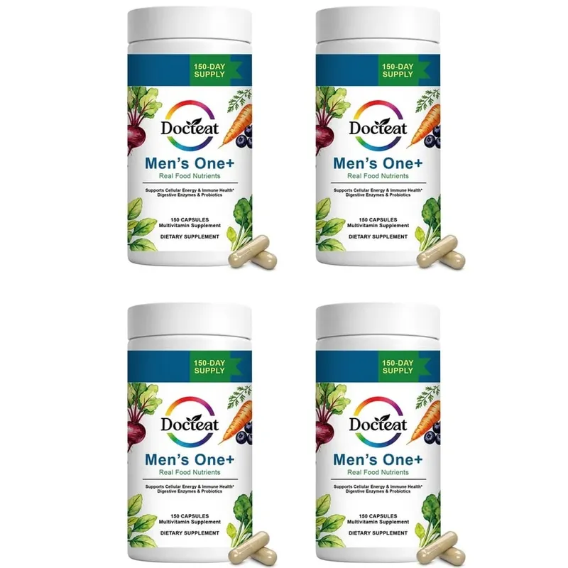 Docteat Men's One+ Real Food Nutrients Capsules with Vitamins & Minerals for Energy Immune & Digestive Support Men 150 Capsules