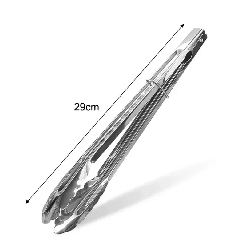 Stainless Steel Food Tongs Food Grade Meat Steak Barbecue Tong Multi-size Non Slip Long Handle Bread Clips Kitchen Cooking Tools — image 11