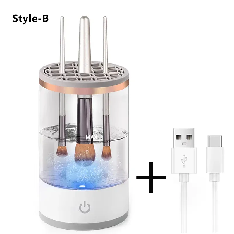Portátil usb escova de maquiagem limpador 3 em 1 elétrica escovas cosméticas limpeza secador ferramenta lavagem automática maquiagem limpador para mulher — image 8