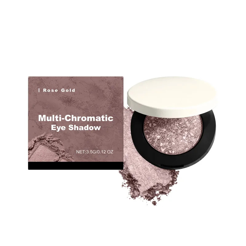 Rose Gold Shimmer Shine Eye Shadow Daily Natural Glow Colorful Lustrous Eyeshadow Portable Compact Palettes For Travel Office Dating Party Eye Makeup Cosmetic