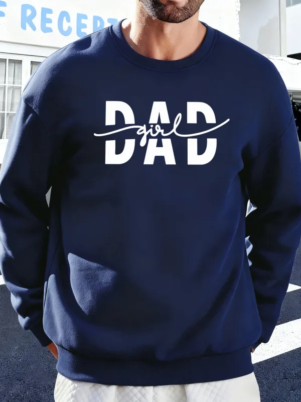 Sudadera con estampado creativo de letras de papá y niña, sudaderas cálidas de otoño para hombre, sudaderas con capucha de lana de gran tamaño, ropa de calle informal suave para hombre — image 7