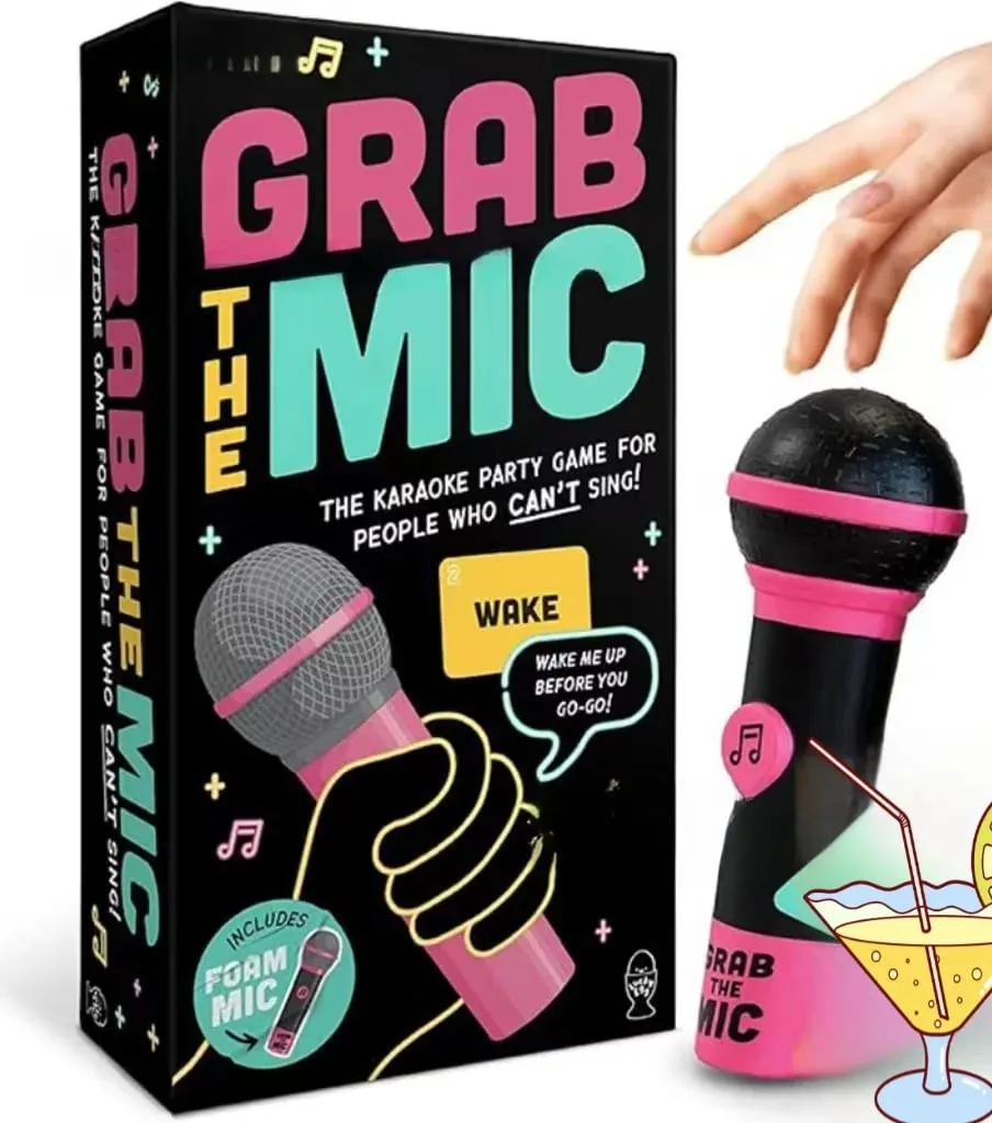Music Mic Party Board Game Song Guessing Card Game Set with Toy Microphone Interactive Family Group Game for Party Nigh