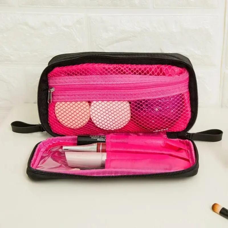 Makeupbørster med stor kapacitet Opbevaringspose med dobbelt lynlås Comestic Tools Organizer Vidåben lodret fritstående børsteholder — image 8