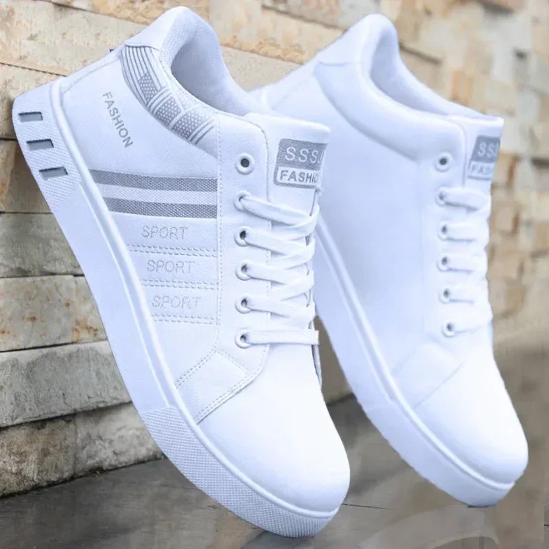 Fashion Men White Sneakers Shoes New Men's Shoes Vulcanized Shoes for Men Non-Slip Wear-resistant Sneakers Men Tenis Para Hombre — image 1