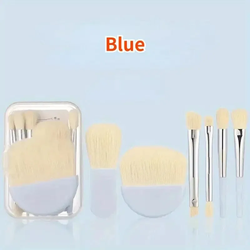 Juego de Mini brochas de maquillaje, 6 uds. Con caja, base en polvo cosmética portátil, colorete, mezcla, corrector, herramienta de maquillaje