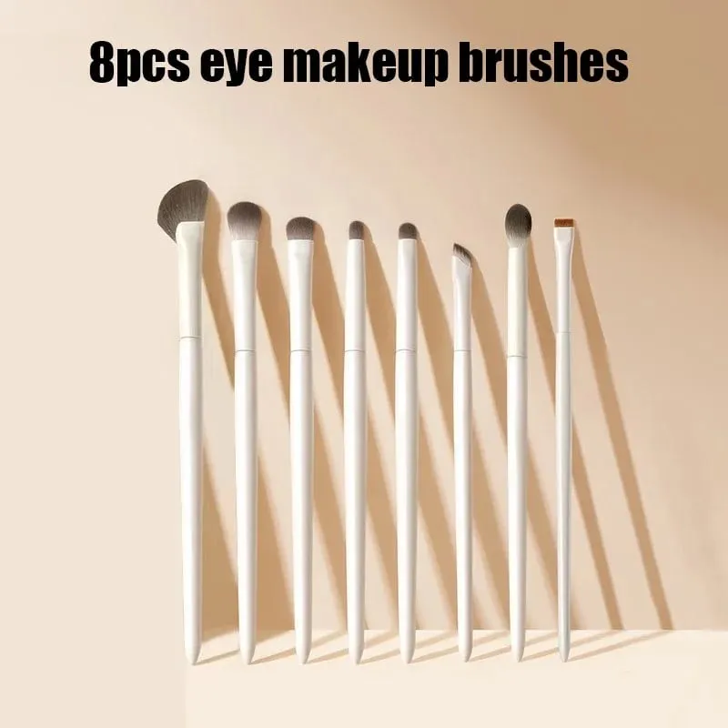 5/6/8/10 st Naturliga ögonmakeupborstar Set Detail Eyeshadow Borste Makeup Borste Vit Ultra Mjuk ögonskugga Eyeliner Makeup Tool — image 9