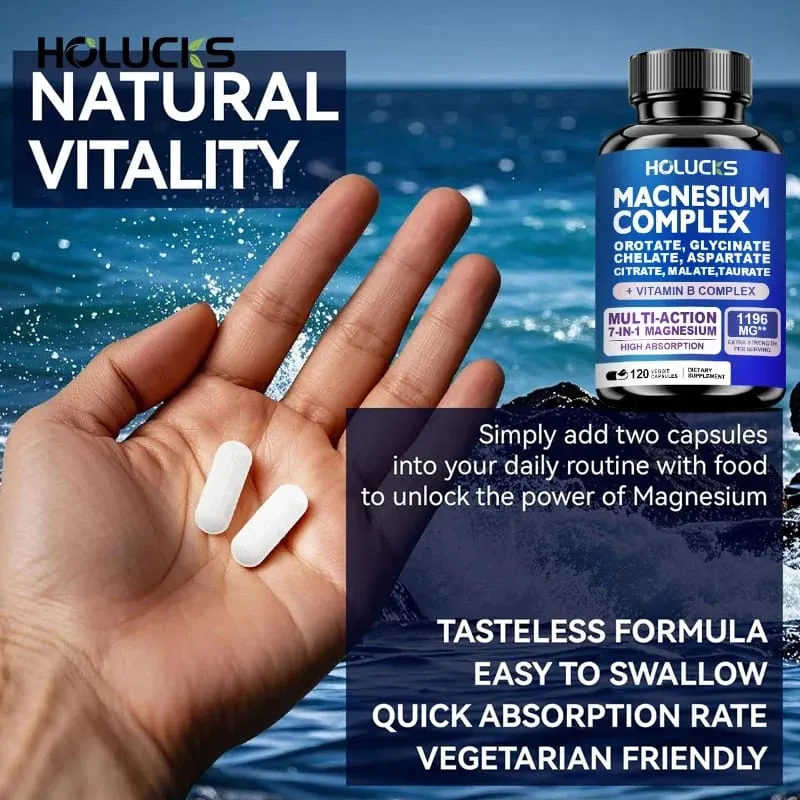 Magnesium Complex 1000mg Supplement with Vitamins C E B1 B2 B6 B12 Chelated Magnesium Glycinate Malate Taurate &Citrate — image 5